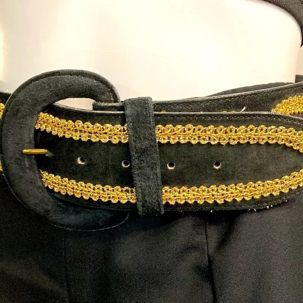 Vintage  genuine suede leather belt